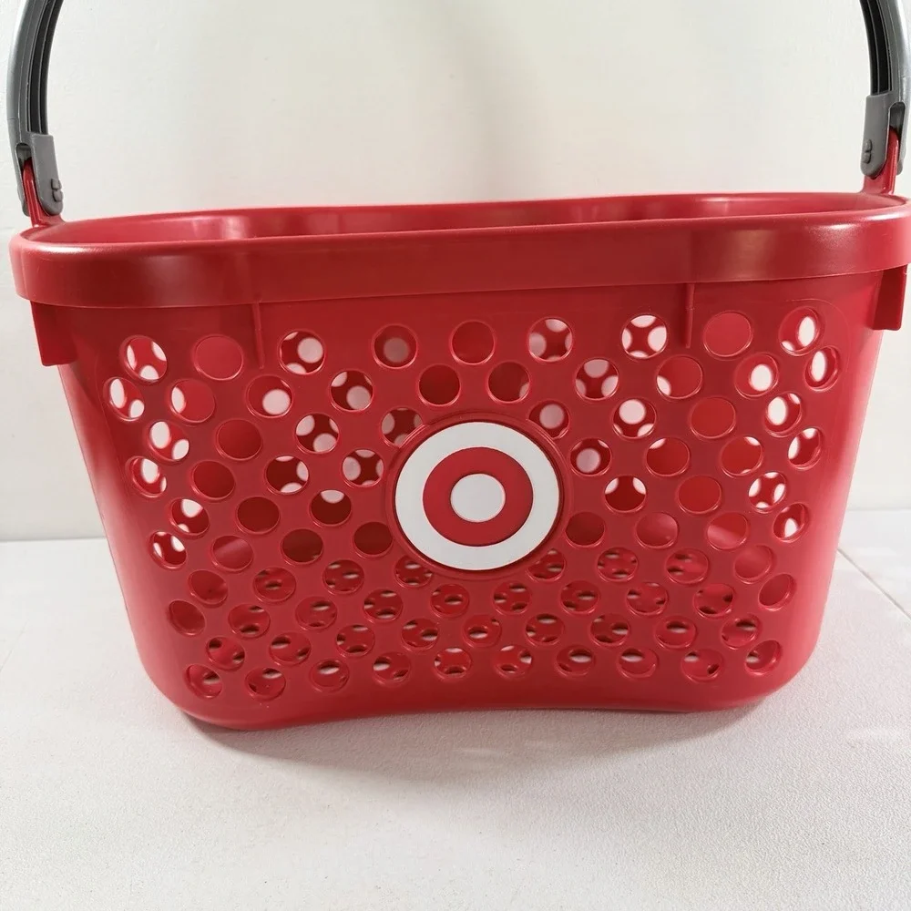 Target Full Size Shopping Basket Gray Handle Red Bullseye Logo Storage Kids Play